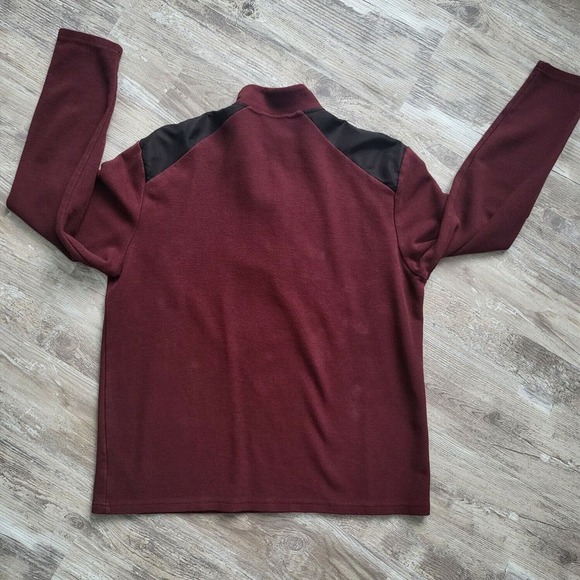 Calvin Klein Burgundy 1/4 Zip Collared Pullover Sweater Top Mens Size XL - Picture 3 of 11